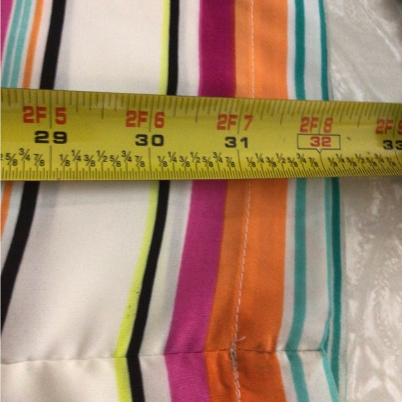 Hot swag women’s multi color elastic back pleated wide leg striped pants size 1X - Picture 8 of 11